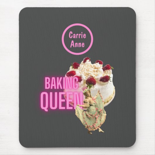 Cake Baking Queen, gepersonaliseerd Muismat (Voorkant)