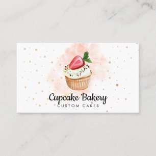 Cake Bakker Gebak Waterverf Aardbei Cupcake Visitekaartje