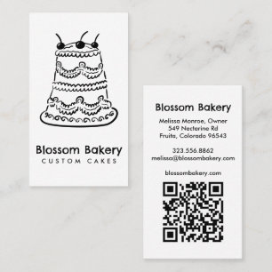 Cake Bakkerij Dessert Catering AANGEPASTE QR Handg Visitekaartje