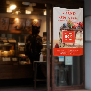 Cake Bakkerij Kleine Bedrijf Grote Opening Spandoek