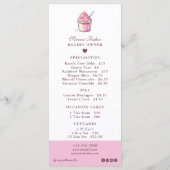 Cake Bakkerij Roze Polka Dot Flat Menu Prijslijst (Achterkant)