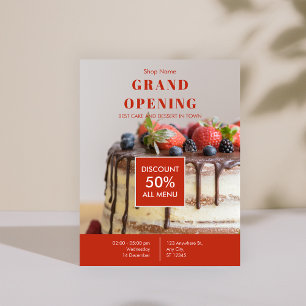 Cake Bakkerij Winkel Business Grand Opening Flyer