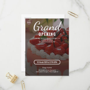 Cake Bakkerij Winkel Zakelijk Grote Opening Uitnodiging Briefkaart