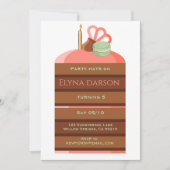 Cake Birthday girl Invitation (Devant)