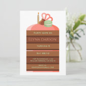 Cake Birthday girl Invitation (Debout devant)