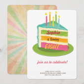 Cake Birthday Party Invitations Kaart (Voorkant / Achterkant)