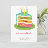 Cake Birthday Party Invitations Kaart (Staand voorkant)