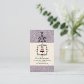 Cake Boutique Fancy Violet Damask Cartes de visite (Debout devant)
