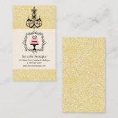 Cake Boutique Fancy Yellow Damask Visitekaartjes (Voorkant / Achterkant)