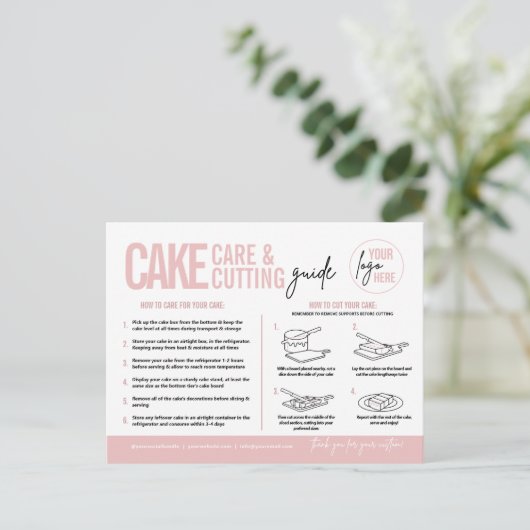Cake Care & Cutting Guide v3, Cake Serving Guide Briefkaart (Staand voorkant)