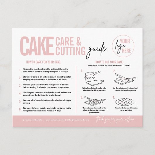 Cake Care & Cutting Guide v3, Cake Serving Guide Briefkaart (Voorkant)