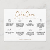Cake Care Instructions Kraft Minimalist Bedankkaart (Voorkant)