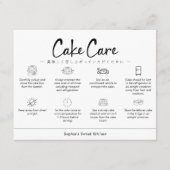 Cake Care Instructions Minimalist Bedankkaart (Voorkant)