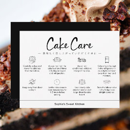 Cake Care Instructions Minimalist Bedankkaart