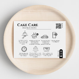 Cake Care Instructions QR Code Uw Logo toevoegen Notitiekaartje