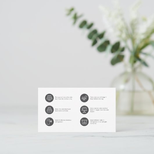 Cake Care Minimalist Flat Thank You Card Visitekaartje (Staand voorkant)