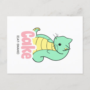 Cake (Cat +Snake) Briefkaart