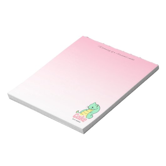 Cake (Cat + Snake) Pink Notepad Notitieblok (Gedraaid)