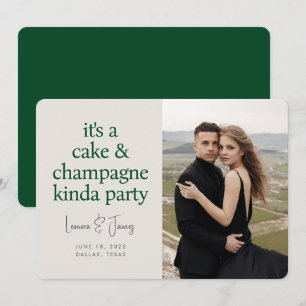 Cake Champagne Fun Typografie Groene Trouw Save The Date
