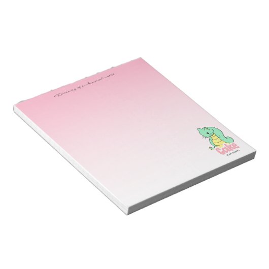 Cake (Chat + Serpent) Bloc-Notes Rose (Incliné)