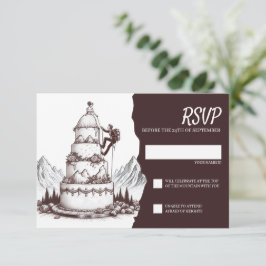 Cake Climbers Huwelijk RSVP Kaartje