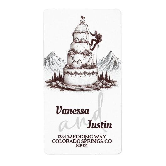 Cake Climbers Wedding Etiket (Voorkant)