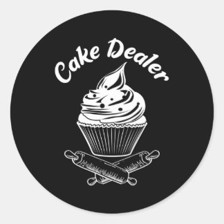 Cake Dealer Cupcake Bakker Bakken Liefde Keuken Ronde Sticker