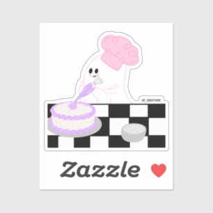 Cake Decorating Ghost Sticker