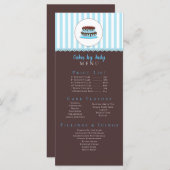 Cake Decorator Whimsicial Blue & Brown Bakery CUTE Menu (Voorkant / Achterkant)