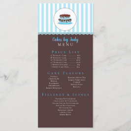 Cake Decorator Whimsicial Blue & Brown Bakery CUTE Menu
