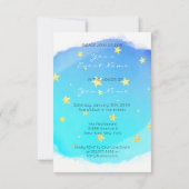 Cake Eenhoorn Roos Gouden Waterverf Star Aqua Ocea Kaart (Achterkant)