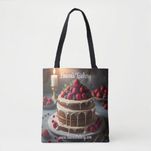 Cake en bessen Foodie bakkers boodschappentas Draagtas