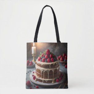Cake en bessen Foodie bakkers boodschappentas Draagtas