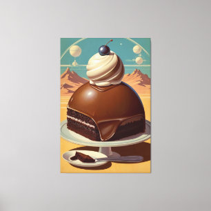 Cake futuriste rétro toile étirée