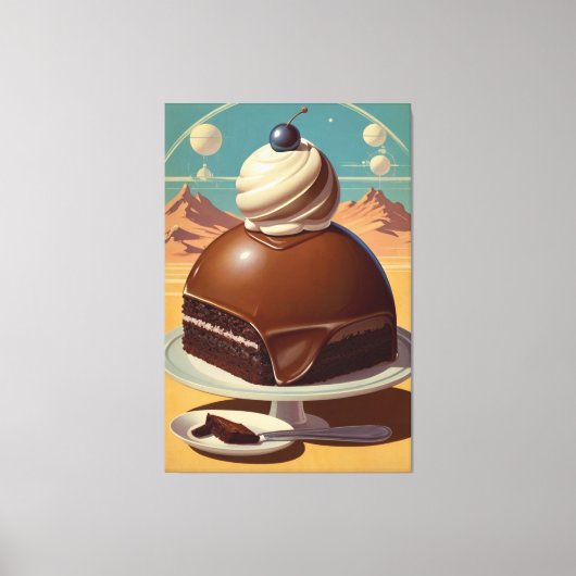 Cake futuriste rétro toile étirée (Recto)