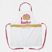 Cake Gold Bourgogne Rode Bake Moderne Vette Typogr Schort (Voorkant)