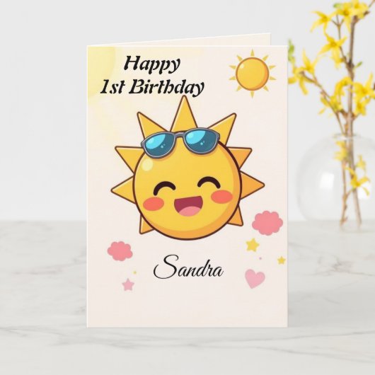 Cake Happy Birthday Kaart (Gele Bloem)