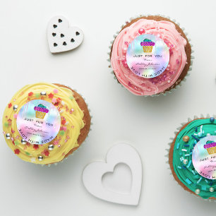 Cake Homemade Bakery Sweets Muffins Logo Ombre Ronde Sticker