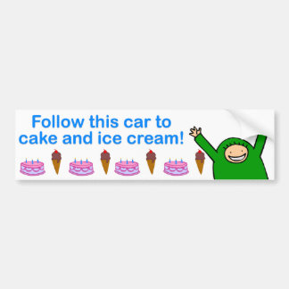 Cake & Ice Cream (blauwe tekst) Bumpersticker