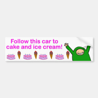 Cake & Ice Cream (roze tekst) Bumpersticker