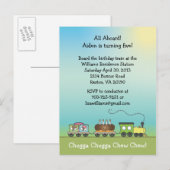 Cake & Ice Cream Train -Briefkaart Uitnodigen Uitnodiging Briefkaart (Voorkant / Achterkant)