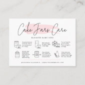 Cake in a Jar Care Kaarten Modern Roze Waterverf Visitekaartje (Voorkant)