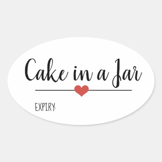 Cake in een pot eenvoudig wit ovale sticker (Voorkant)