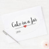 Cake in een pot eenvoudig wit ovale sticker (Envelop)
