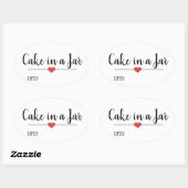 Cake in een pot eenvoudig wit ovale sticker (Vel)