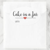 Cake in een pot eenvoudig wit ovale sticker (Tas)