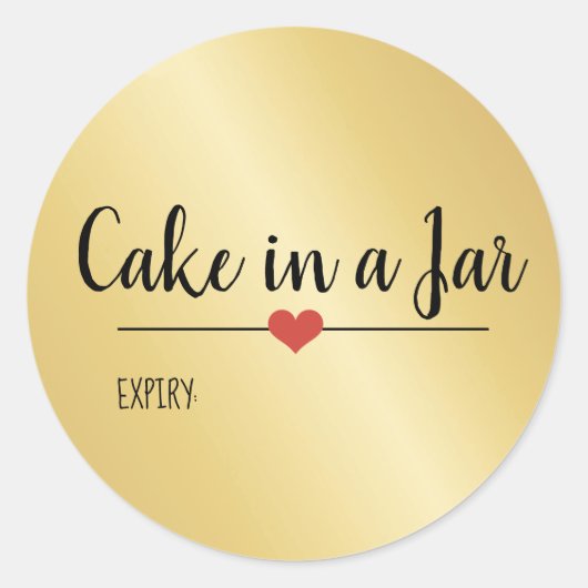 Cake in een pot gouden vakantie ronde sticker (Voorkant)