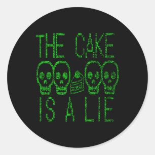 Cake is een soort videospel, grafisch gamer en mem ronde sticker