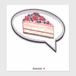 Cake is mijn liefdestaal - Berry Cake Word ballon Sticker