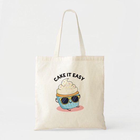 Cake it Easy Funny Cupcake Pun Tote Bag (Voorkant)